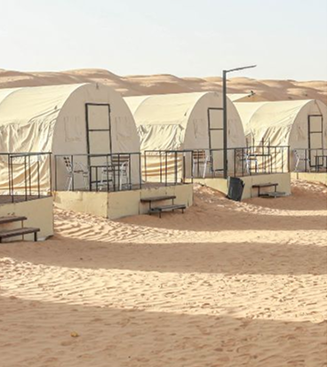 Vue du camp de tentes